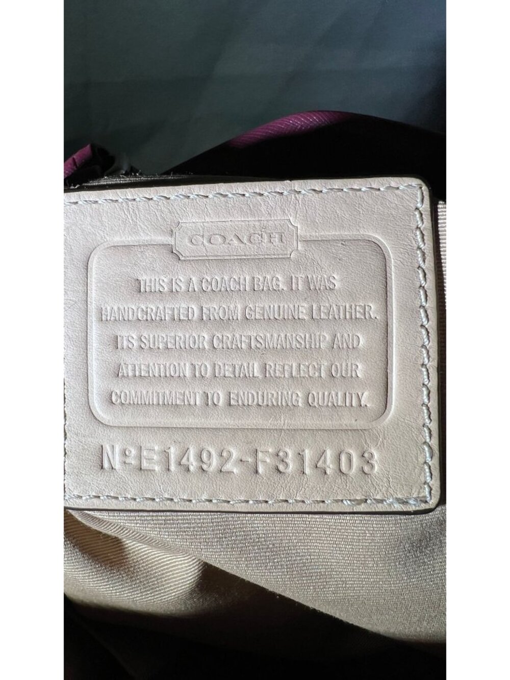 DAMAGED! Coach Peyton Leather Nancy Satchel Bag In Merlot E1492-F31403 - Picture 16 of 16